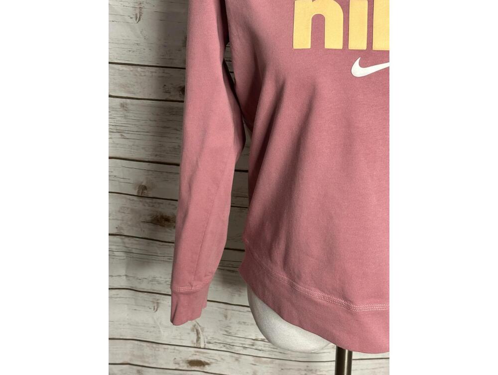 Nike activewear faded pink crewneck logo spellout long sleeve sweatshirt Size M - Picture 5 of 8